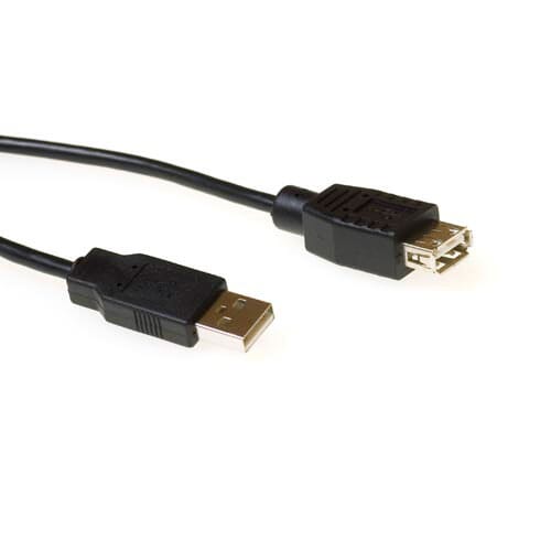 ACT USB 2.0 verlengkabel USB A man - USB A vrouw zwart 5 m