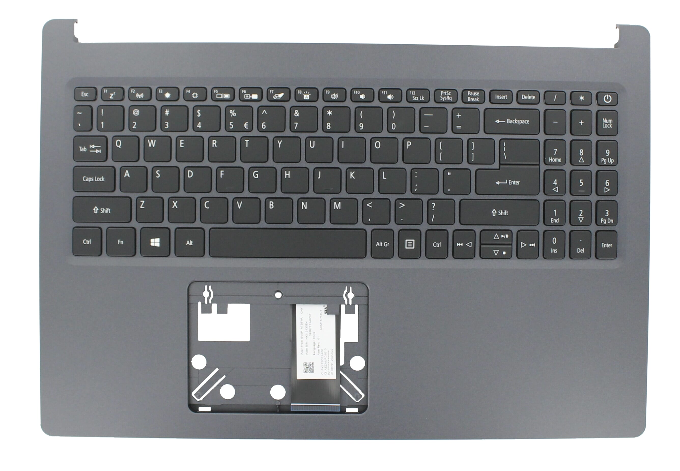 Acer Laptop Toetsenbord Qwerty US incl. Top Cover - Zwart