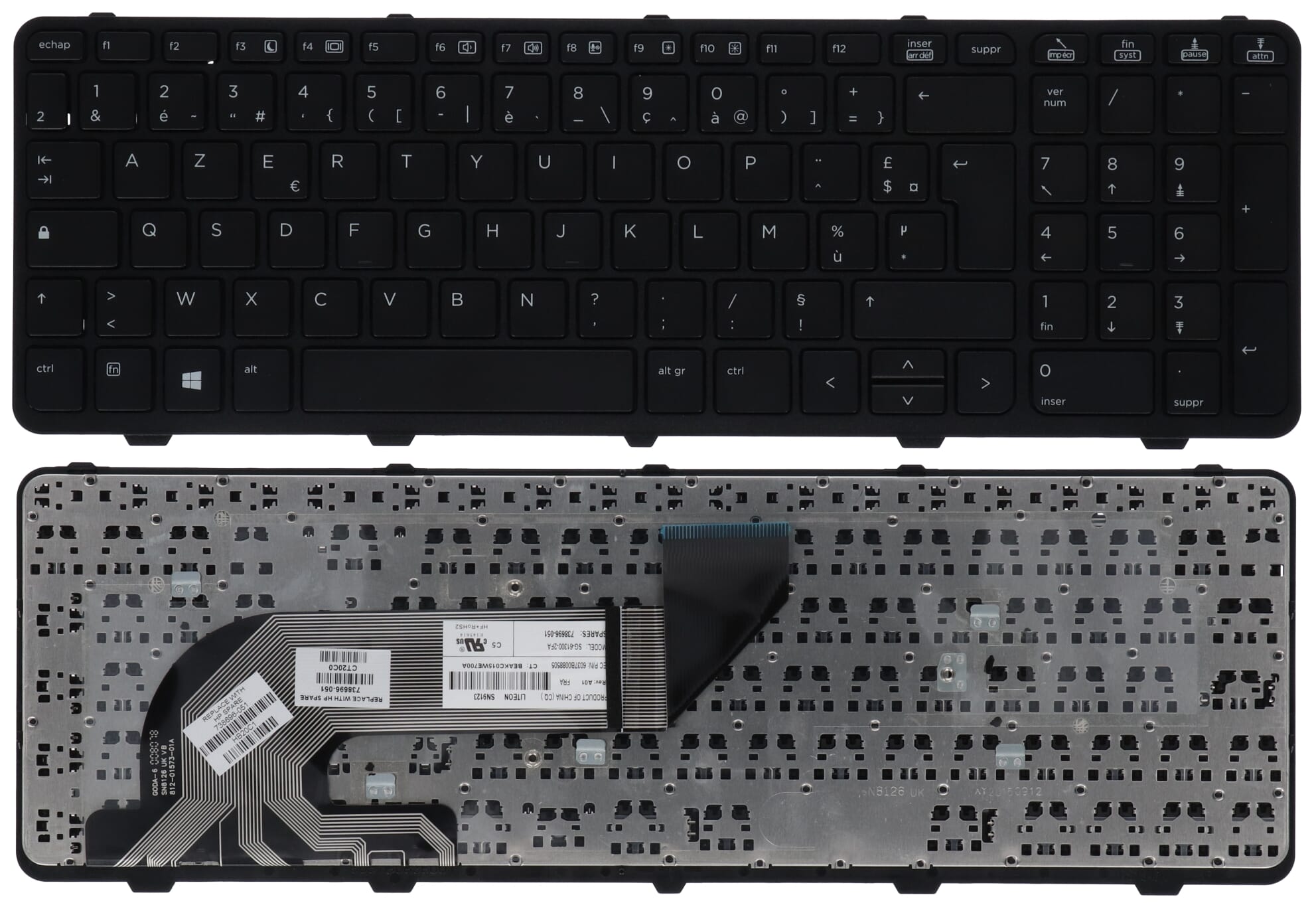 HP Laptop Toetsenbord Azerty FR