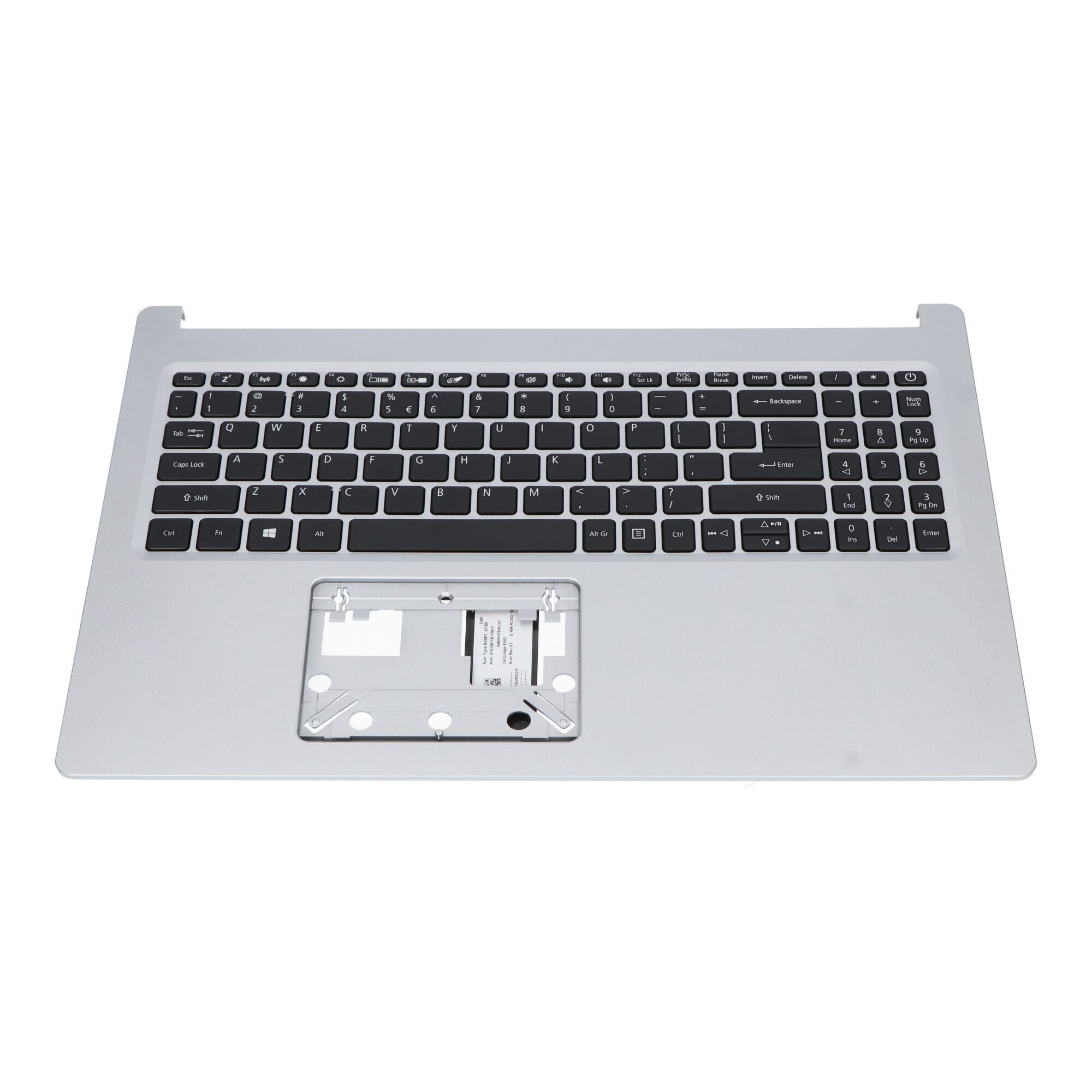 Acer Laptop Toetsenbord Qwerty US + Top Cover - Zilver