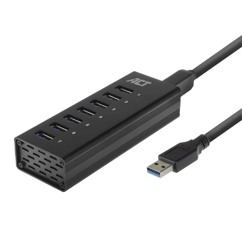 ACT USB hub 3.0, 7 poorts, 20W stroomadapter