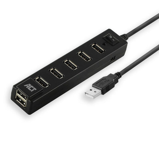 ACT USB hub 7 poorts, aan/uit-schakelaar