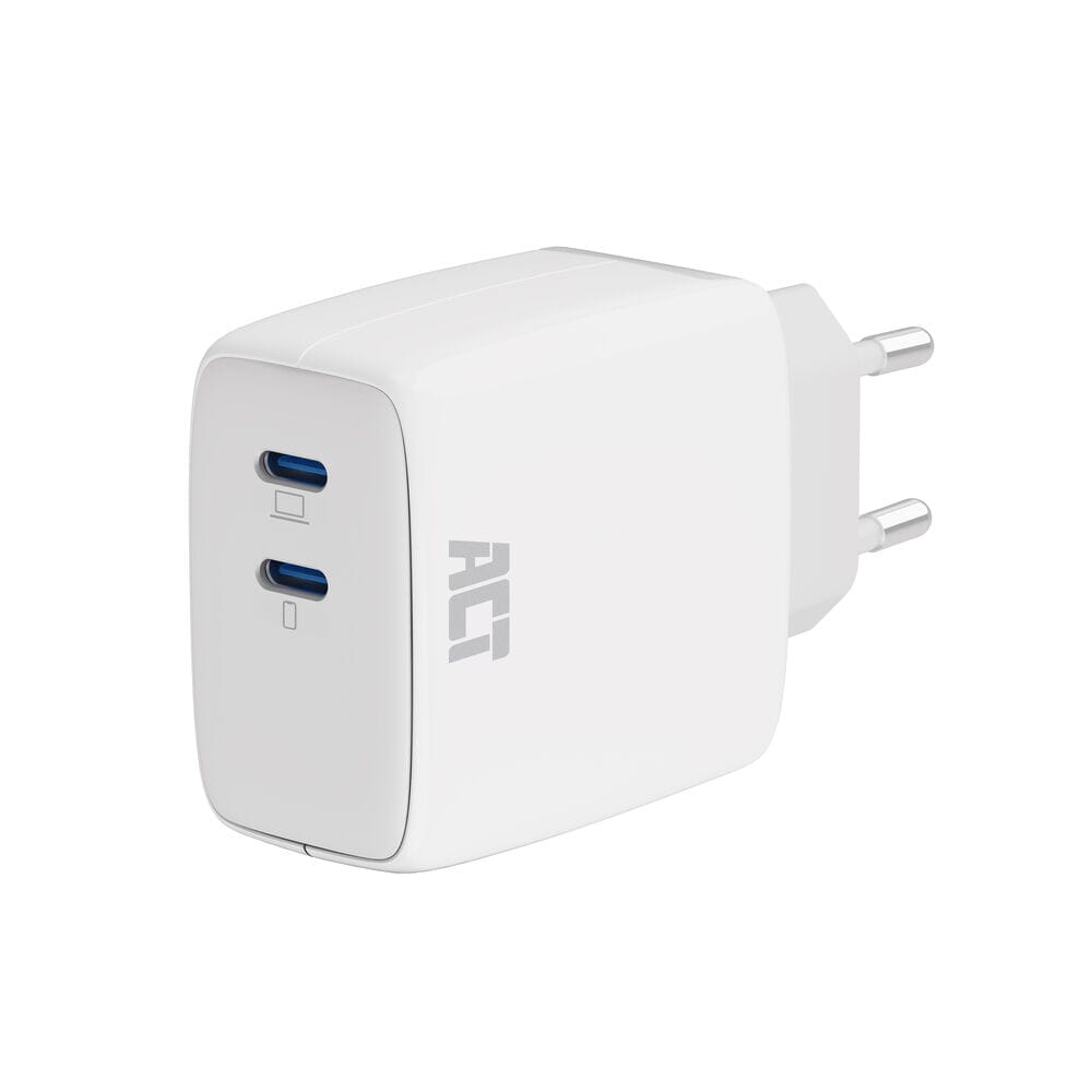 ACT USB-C Lader 65W 2-poorts PD PPS en GaNFast